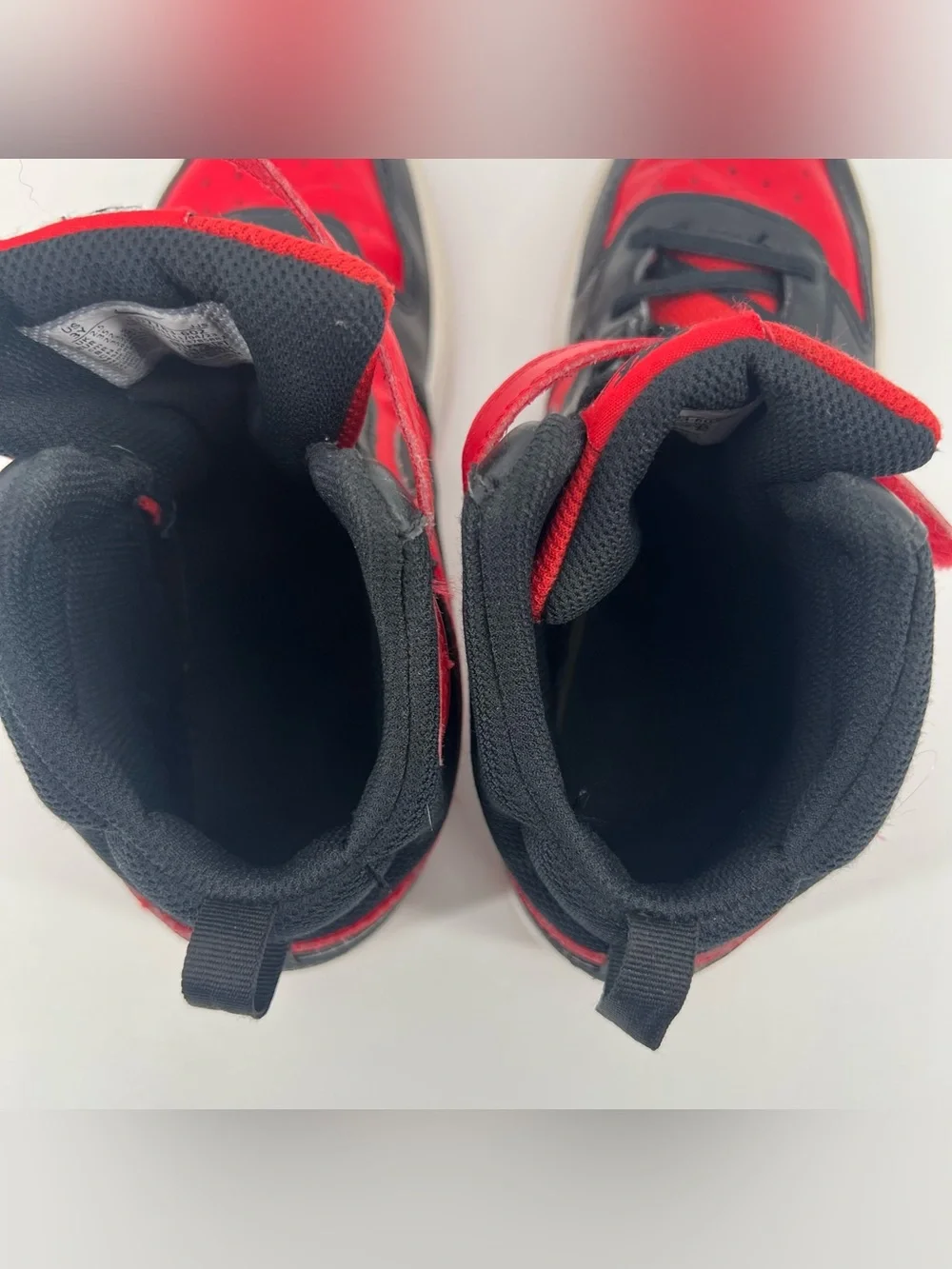 Nike Court Borough Mid 2 Sneakers Youth Sz 3Y Black Red Leather Shoes CD7783-003